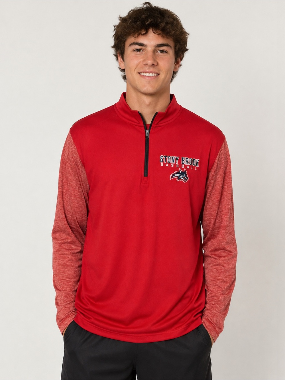 Stony Brook Baseball Pennant Sportswear Quarter Zip Pullover XL NWT